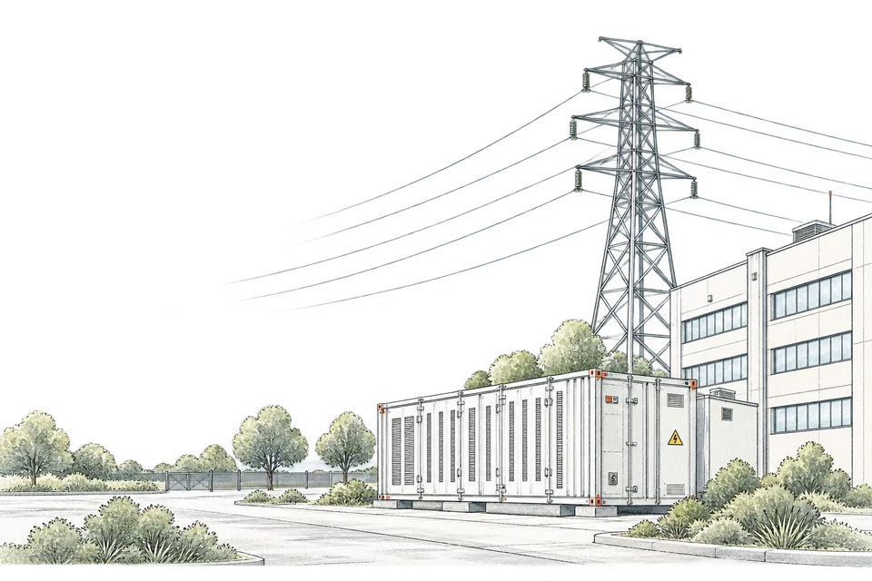 Battery infrastructure at a commercial and industrial site